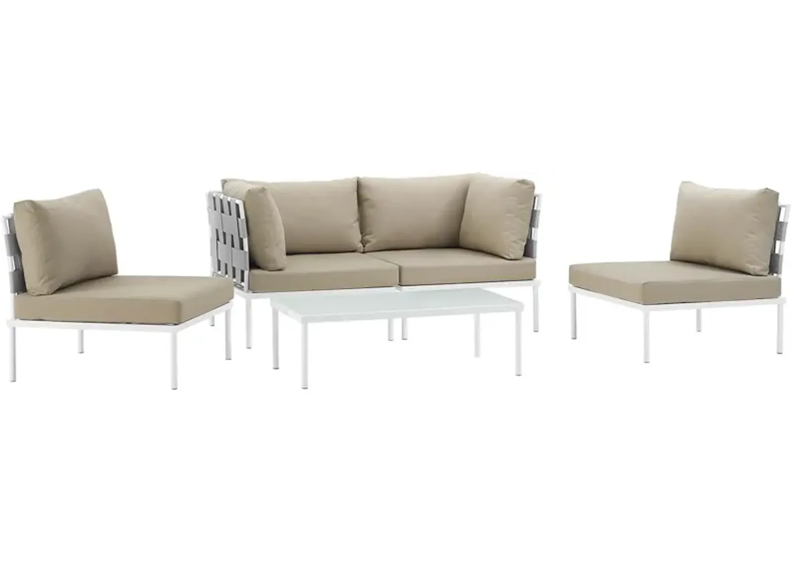 Harmony 5 Piece Outdoor Patio Aluminum Sectional Sofa Set