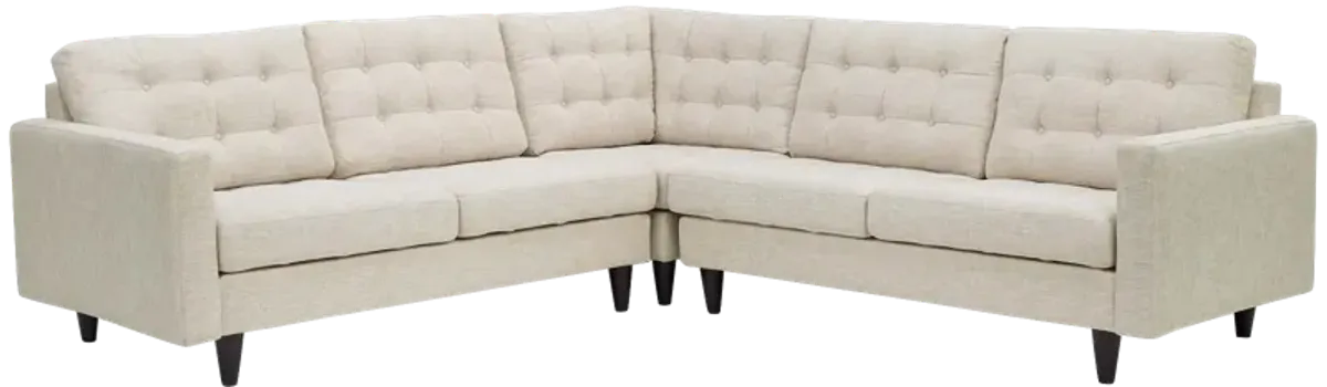 Empress 3 Piece Upholstered Fabric Sectional 