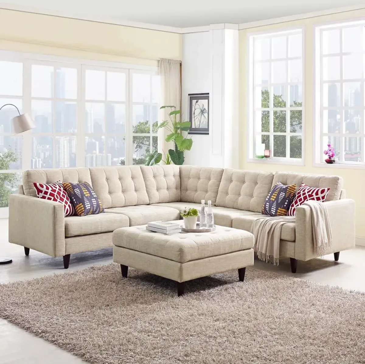 Empress 3 Piece Upholstered Fabric Sectional 