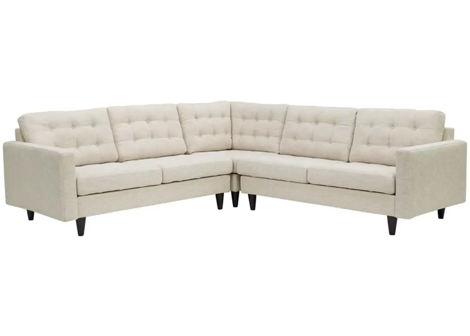 Empress 3 Piece Upholstered Fabric Sectional 