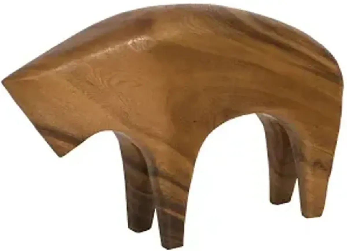 bull sculpture, natural