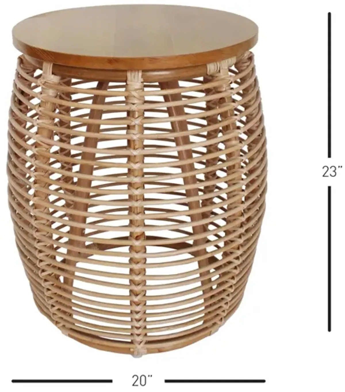 iris rattan side/ end table, honey