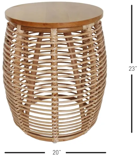 iris rattan side/ end table, honey