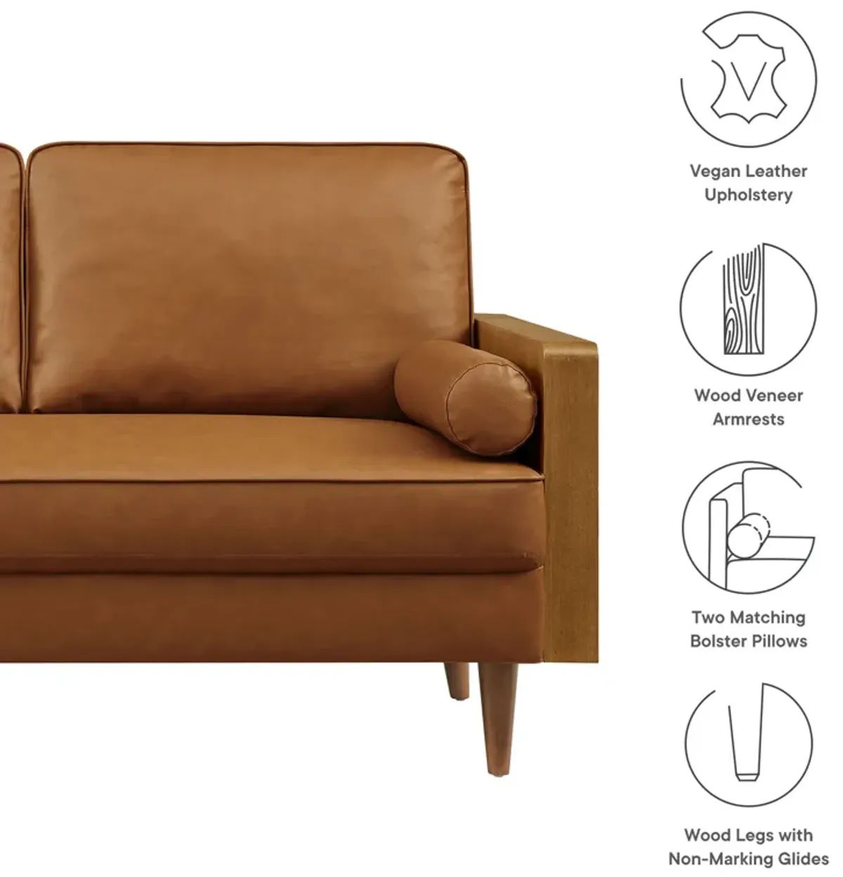 Kellan Vegan Leather Loveseat by Modway