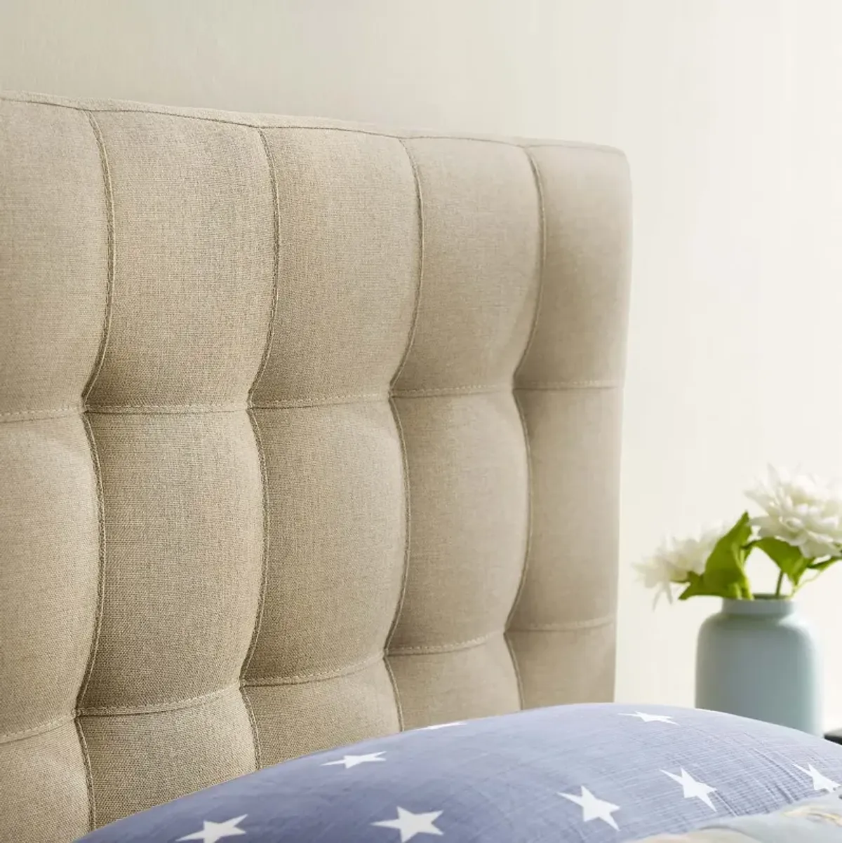 Lily Twin Upholstered Fabric Headboard