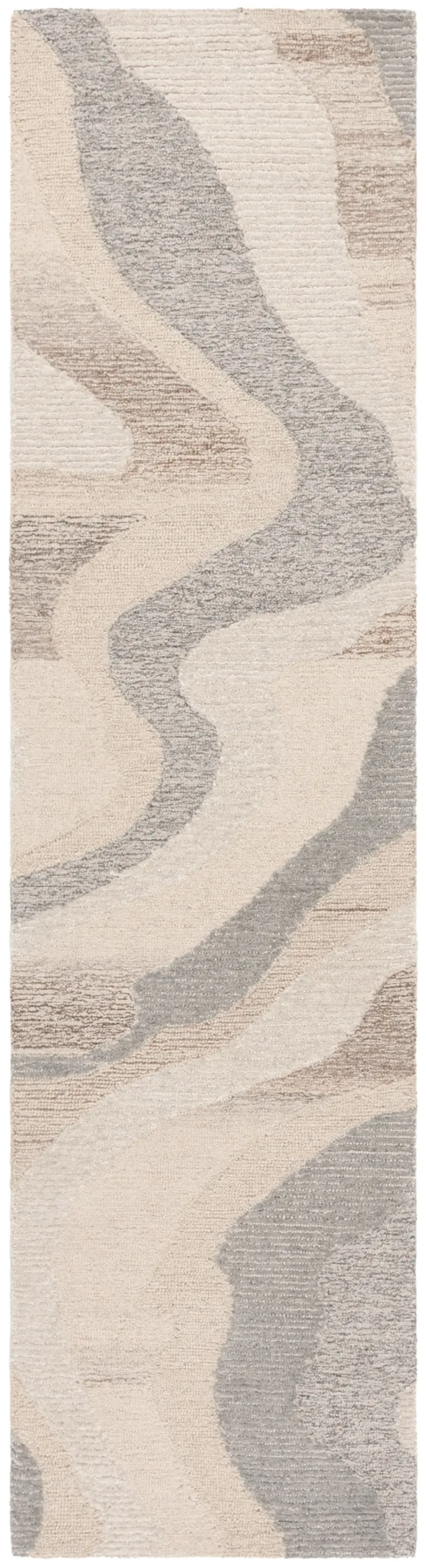 EBONY 529 BEIGE  2'-3' x 9' Runner Rug