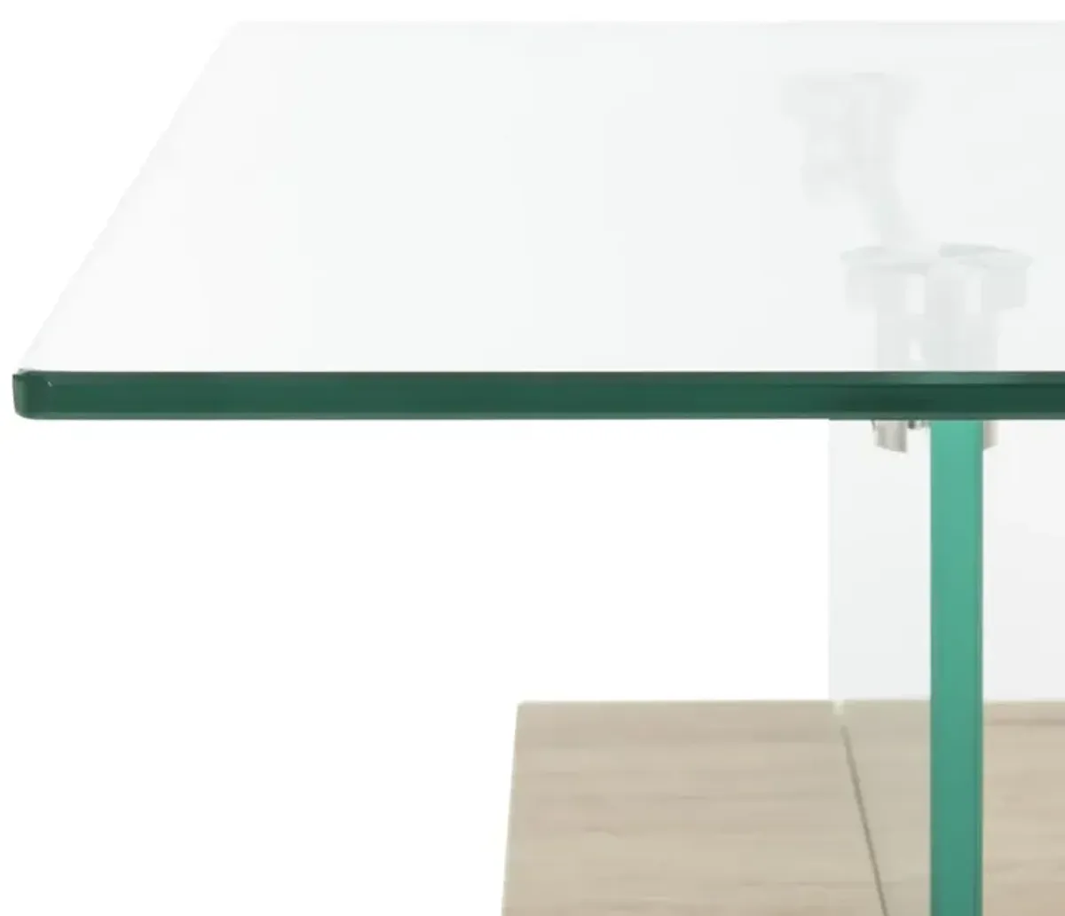 KAYLEY RECTANGULAR MODERN GLASS COFFEE TABLE