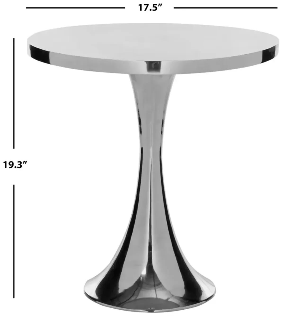 GALIUM ALUMINUM ROUND TOP SIDE TABLE