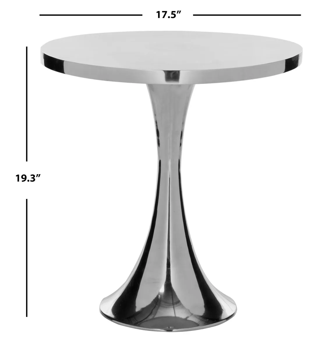 GALIUM ALUMINUM ROUND TOP SIDE TABLE