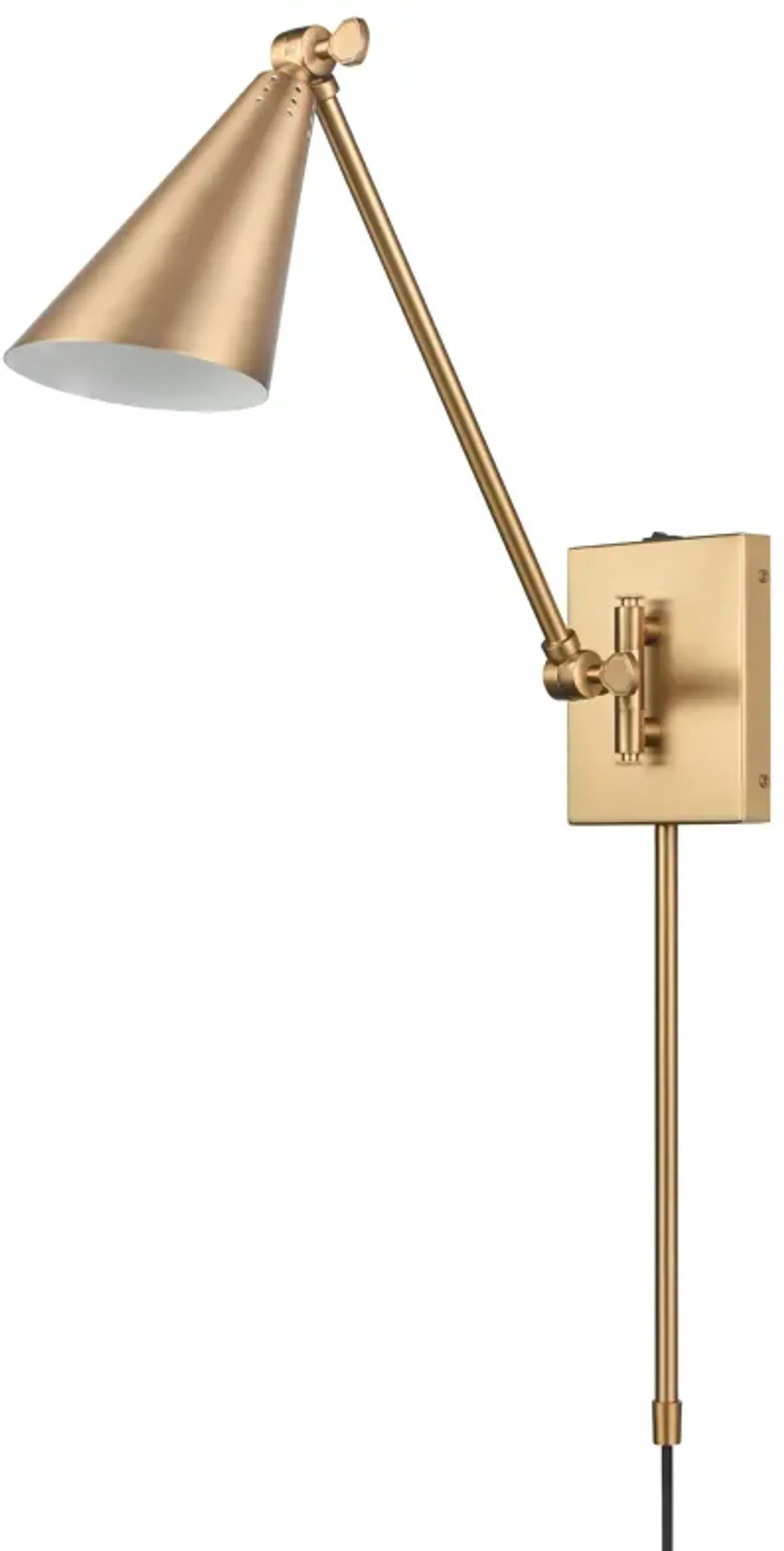 Whitmire 10.5'' High 1-Light Plug-In/Hardwire Sconce - Brushed Gold