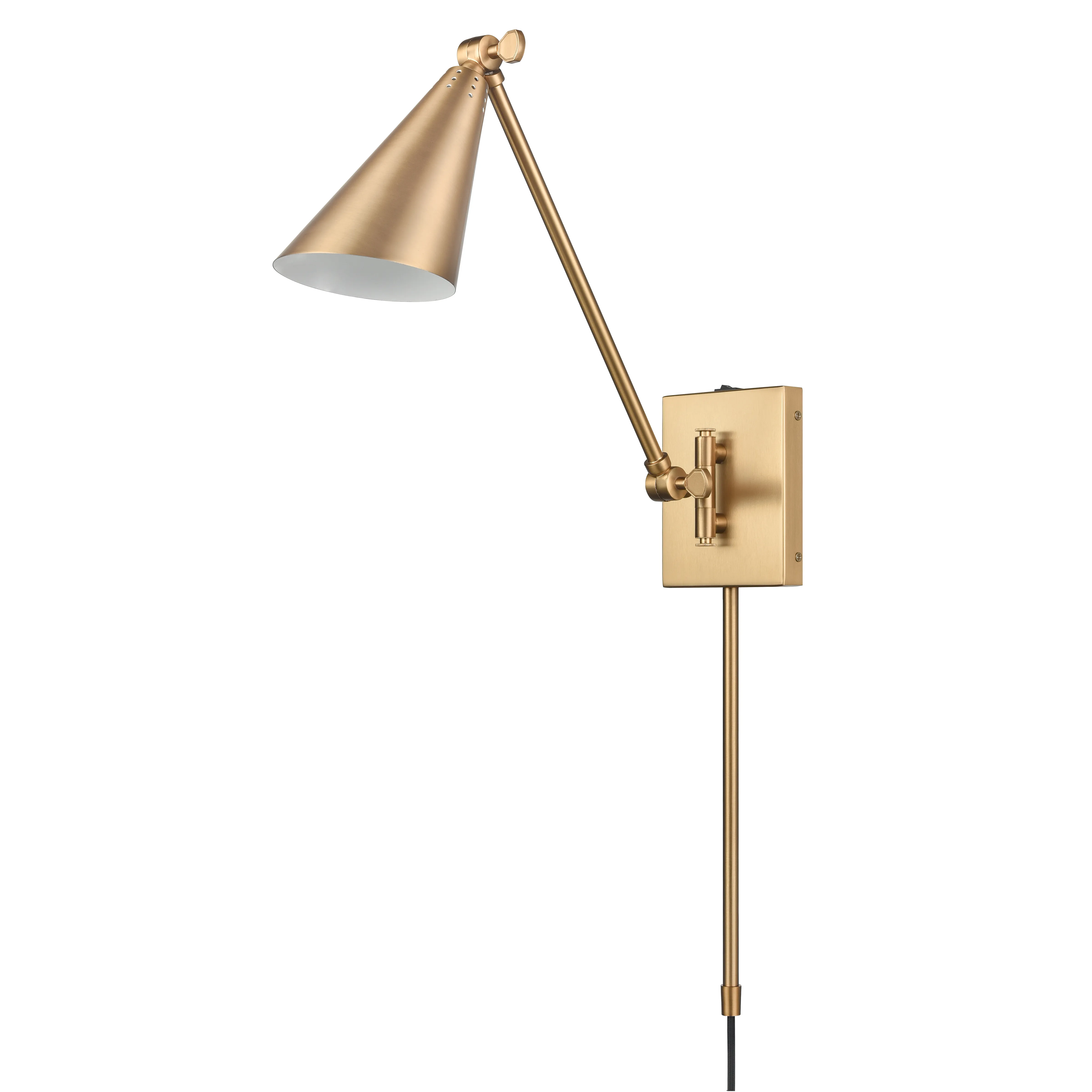 Whitmire 10.5'' High 1-Light Plug-In/Hardwire Sconce - Brushed Gold