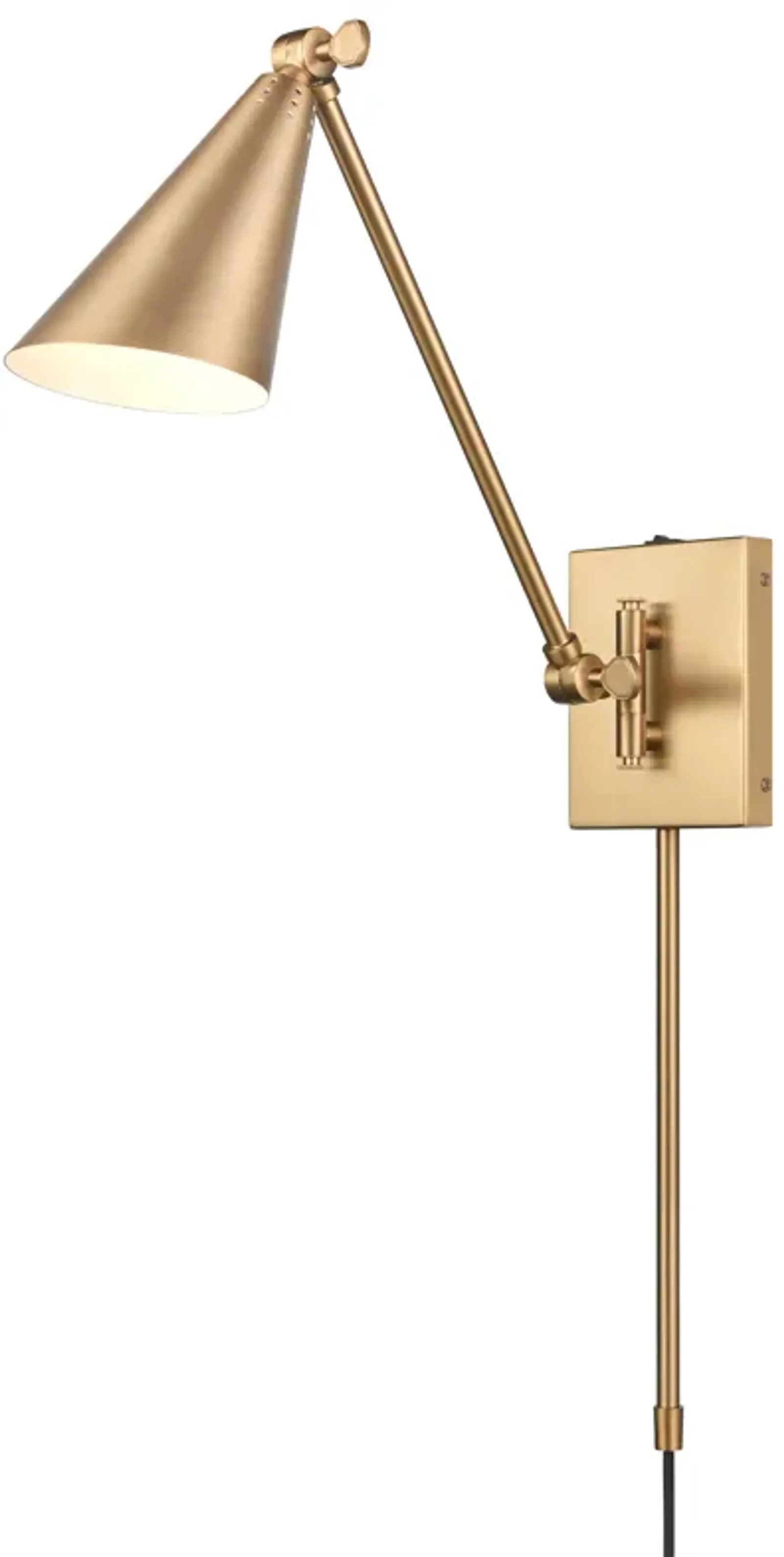 Whitmire 10.5'' High 1-Light Plug-In/Hardwire Sconce - Brushed Gold