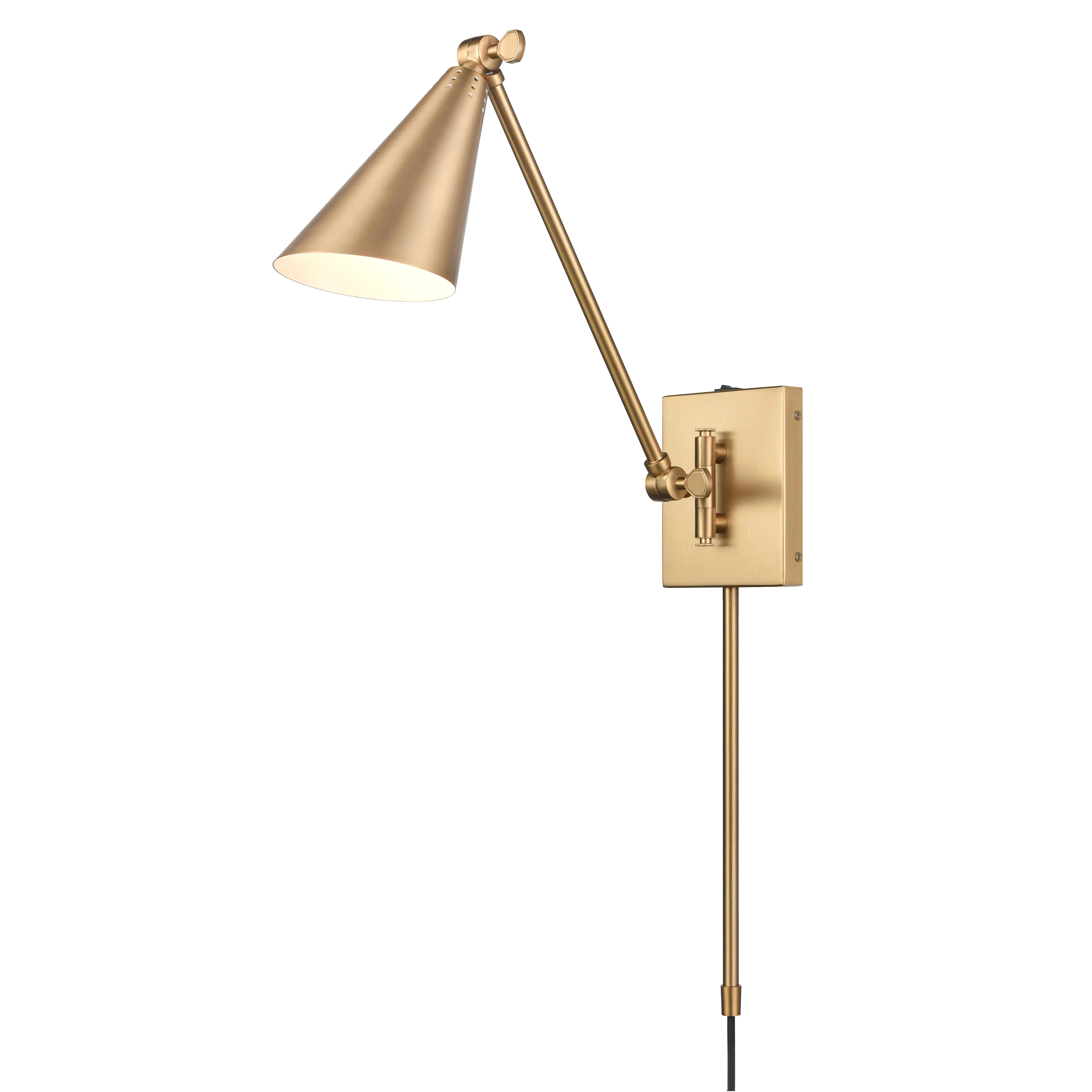 Whitmire 10.5'' High 1-Light Plug-In/Hardwire Sconce - Brushed Gold