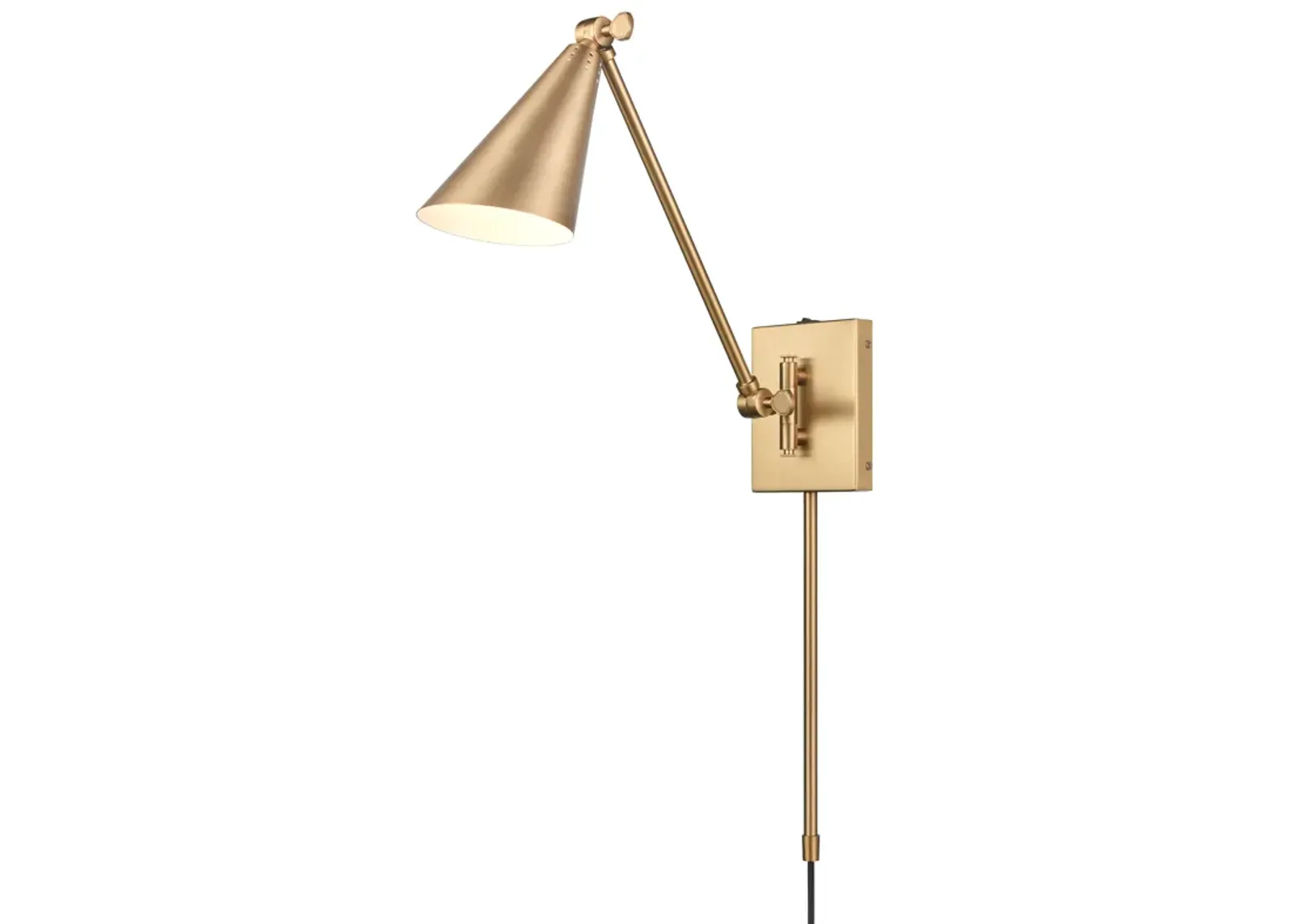 Whitmire 10.5'' High 1-Light Plug-In/Hardwire Sconce - Brushed Gold