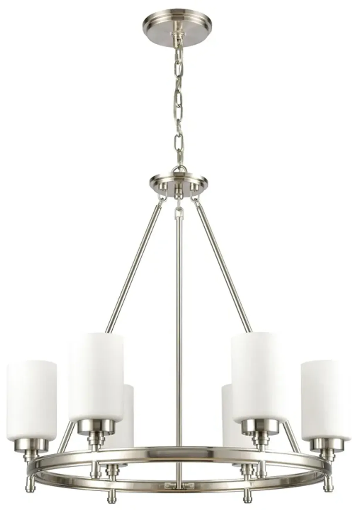 Dawson 25" Wide 6-Light Chandelier - Satin Nickel