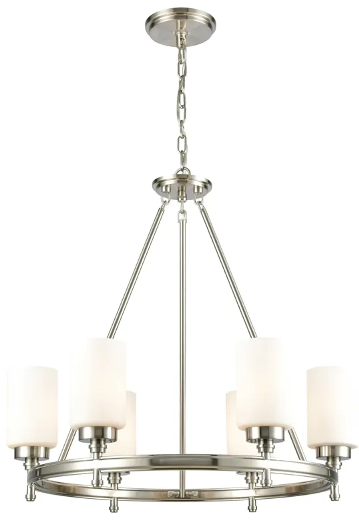 Dawson 25" Wide 6-Light Chandelier - Satin Nickel