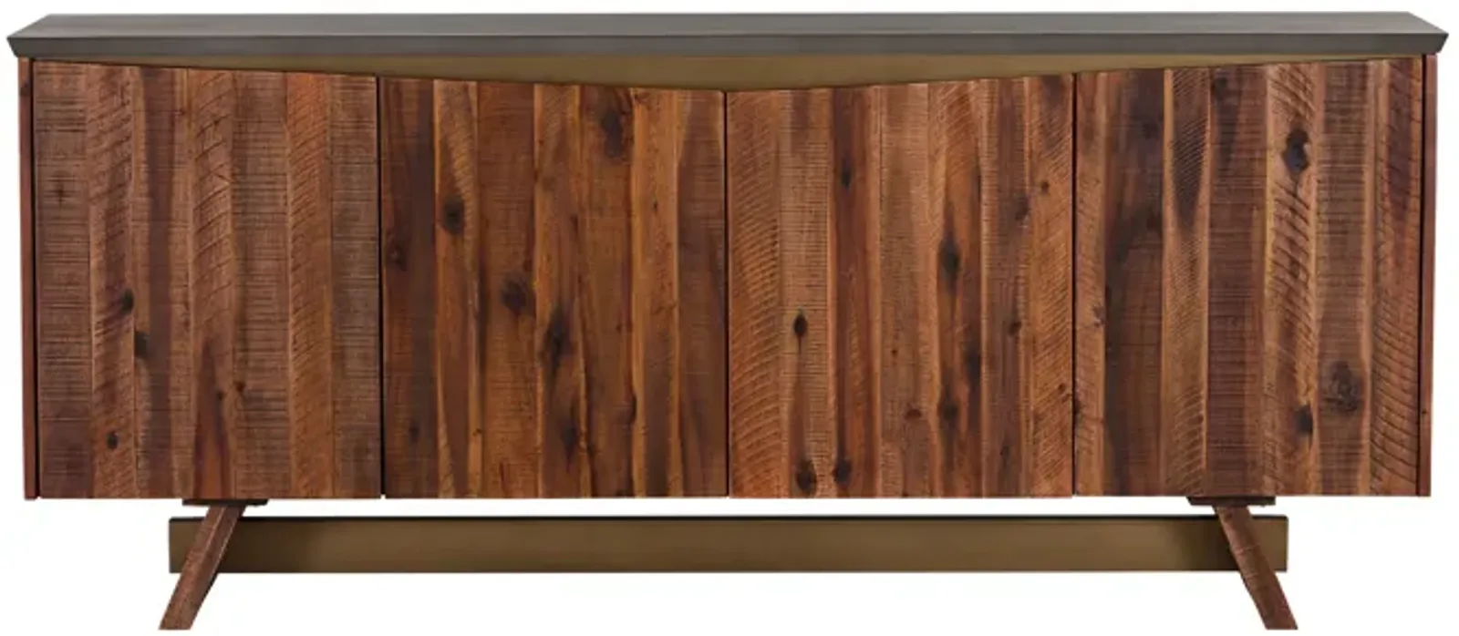 Picadilly 4 Door Sideboard Buffet in Acacia Wood and Concrete