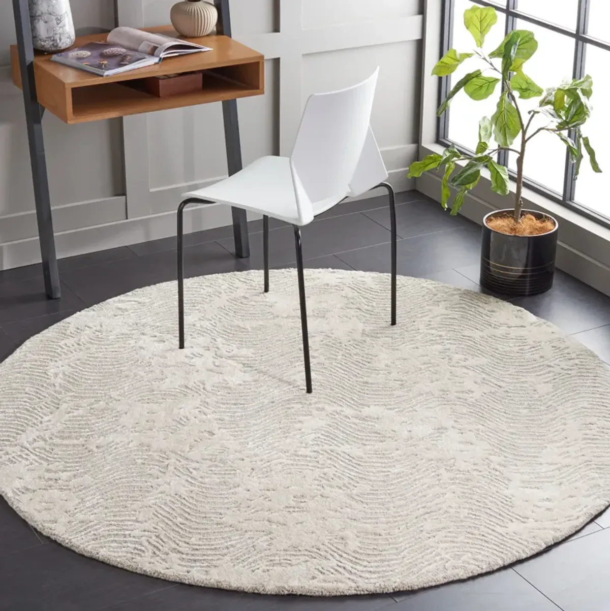 GLAMOUR Hand Tufted 6' x 6' Round area rug