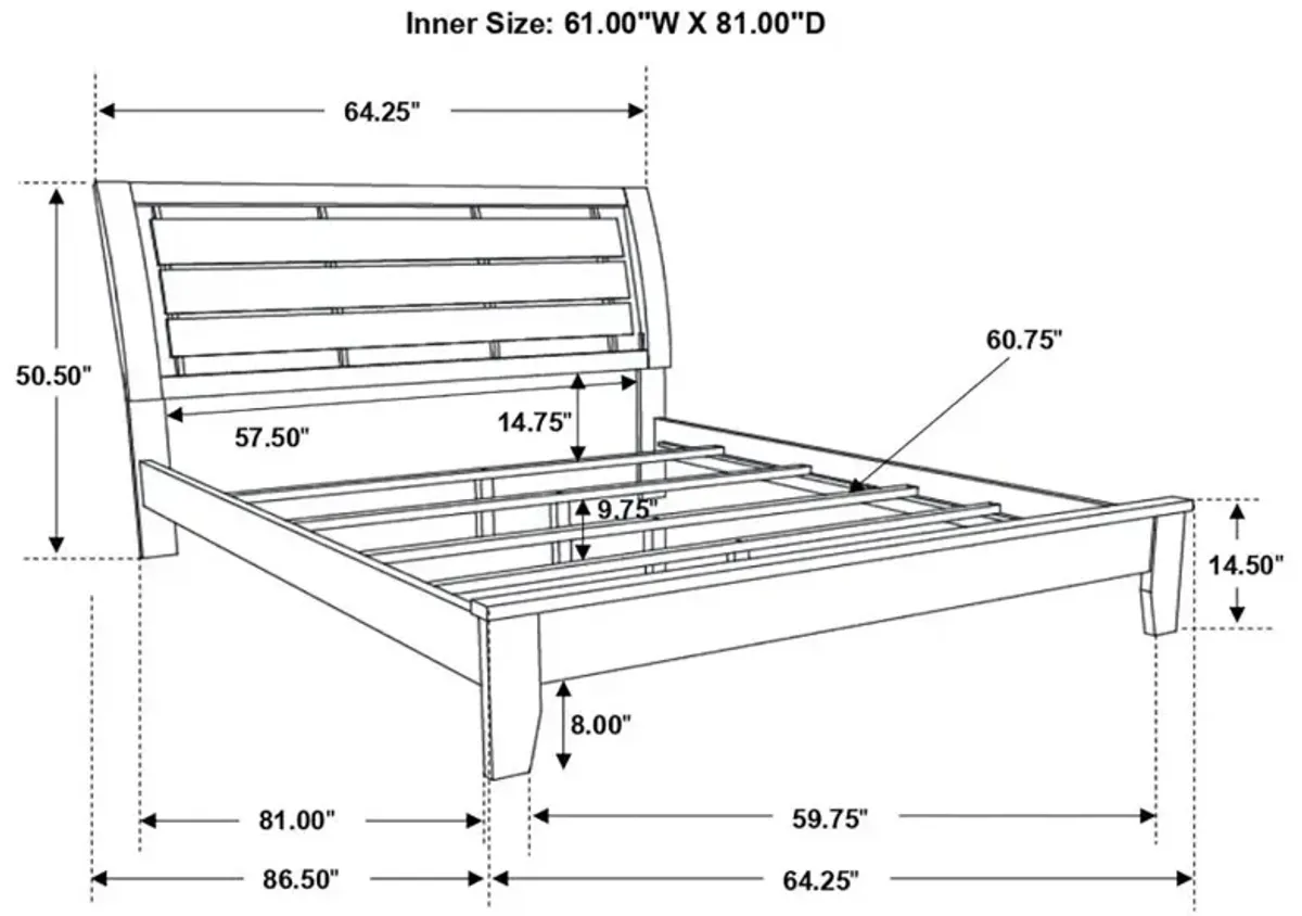 Serenity Queen Panel Bed Mod Grey