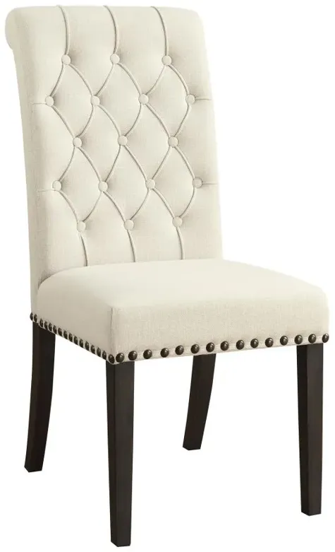 Alana Upholstered Side Chairs Beige and Smokey Black (Set of 2)