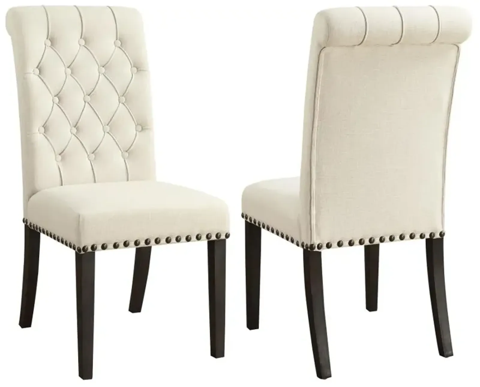 Alana Upholstered Side Chairs Beige and Smokey Black (Set of 2)