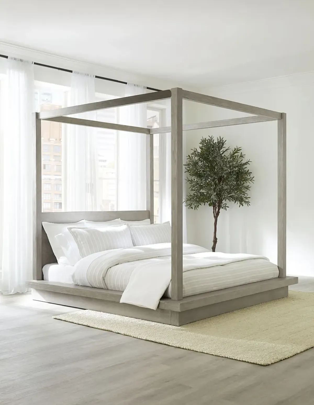 Melbourne King-Size Canopy Bed in Mineral