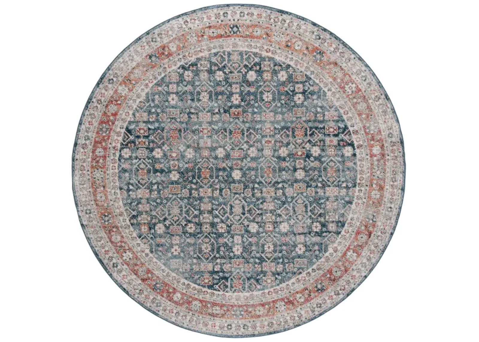 VINTAGE TABRIZ 202 BLUE  6'-7' x 6'-7' Round Round Rug