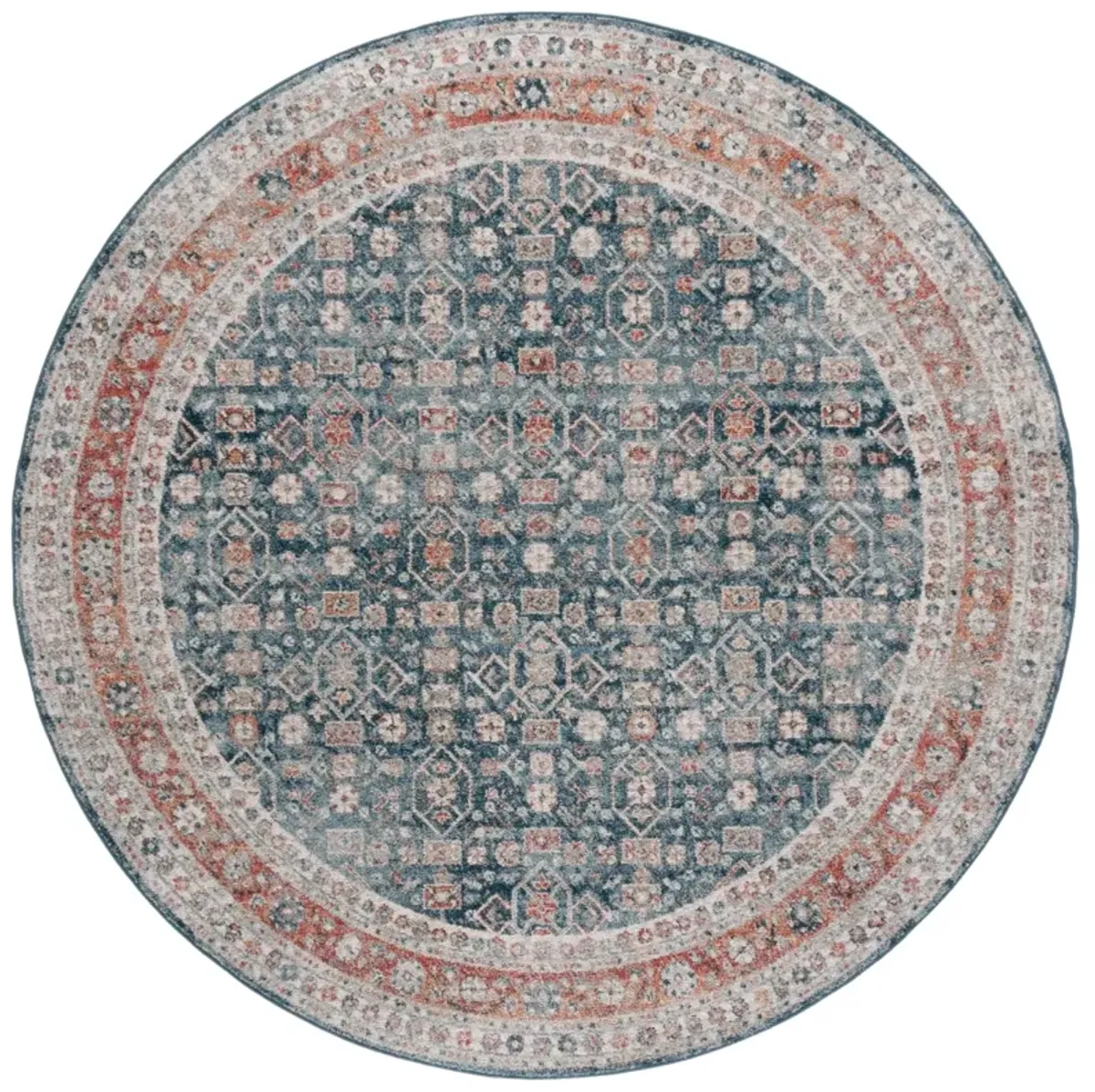 VINTAGE TABRIZ 202 BLUE  6'-7' x 6'-7' Round Round Rug