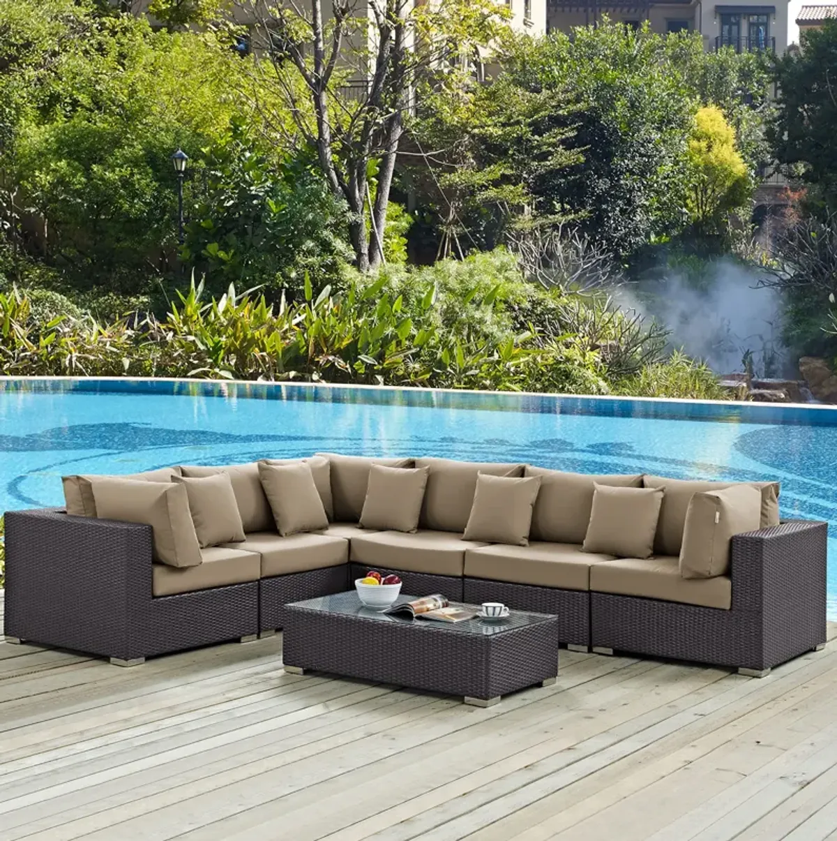 Convene 7 Piece Outdoor Patio Sectional Set