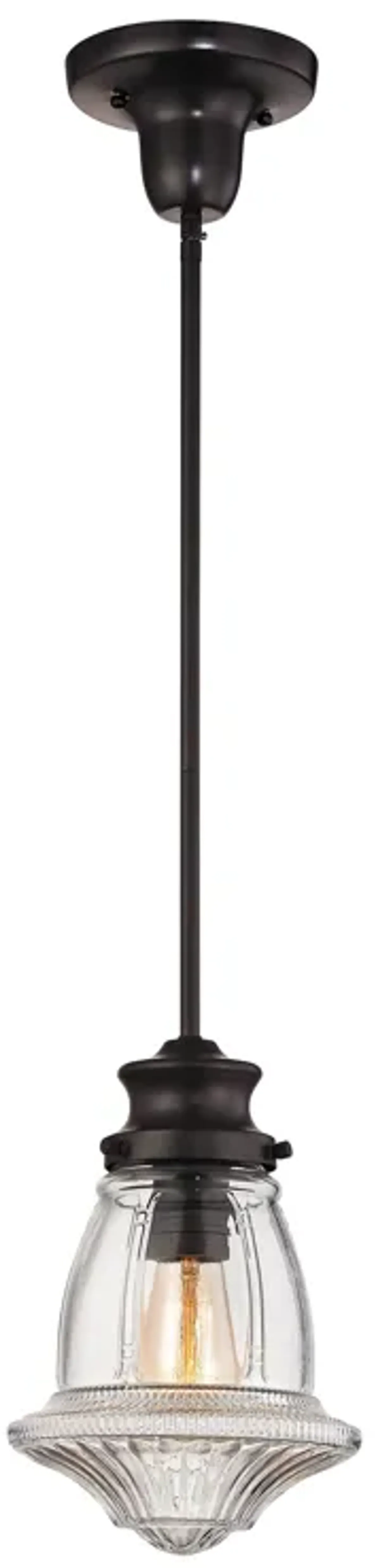 Schoolhouse 8" Wide 1-Light Mini Pendant - Oil Rubbed Bronze