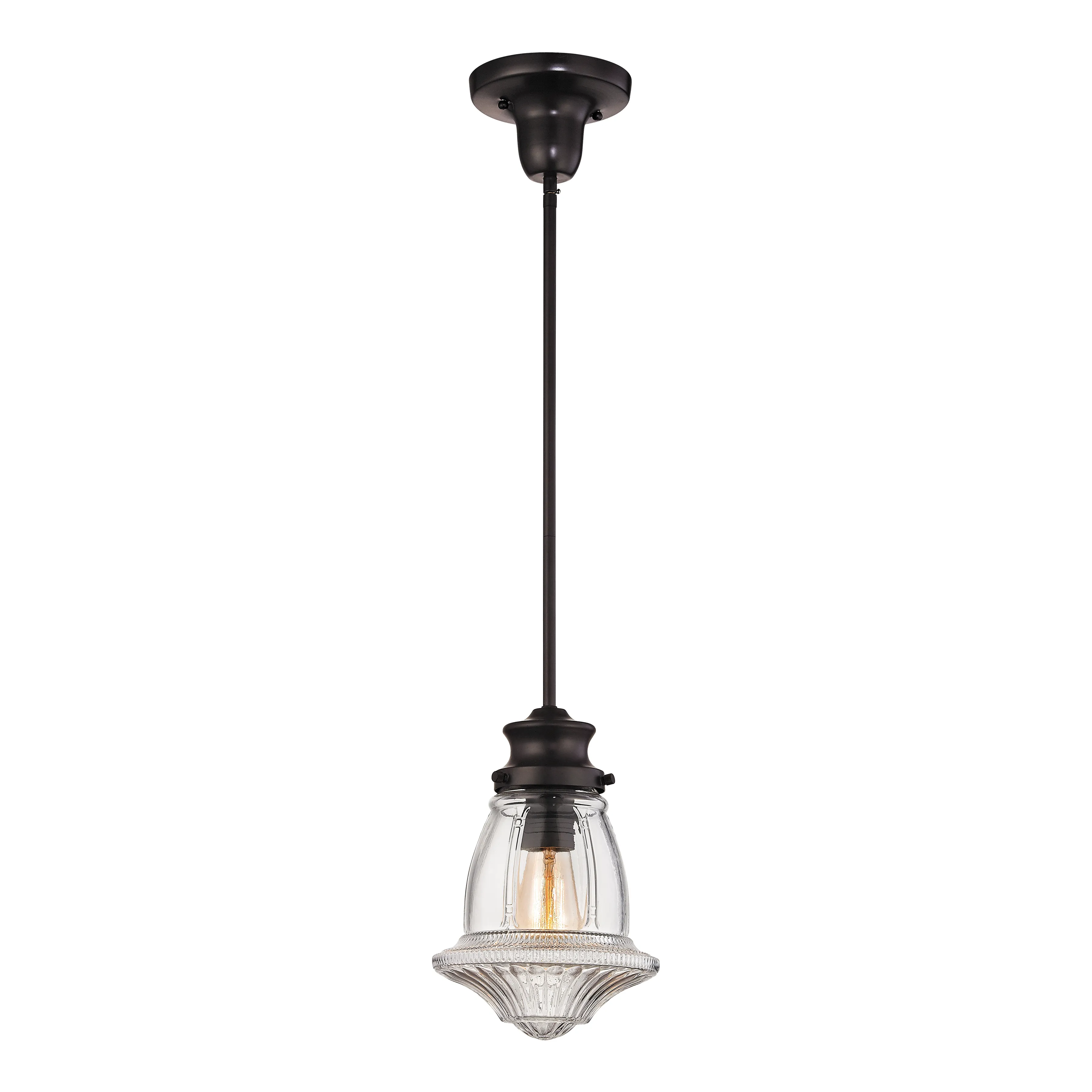 Schoolhouse 8" Wide 1-Light Mini Pendant - Oil Rubbed Bronze