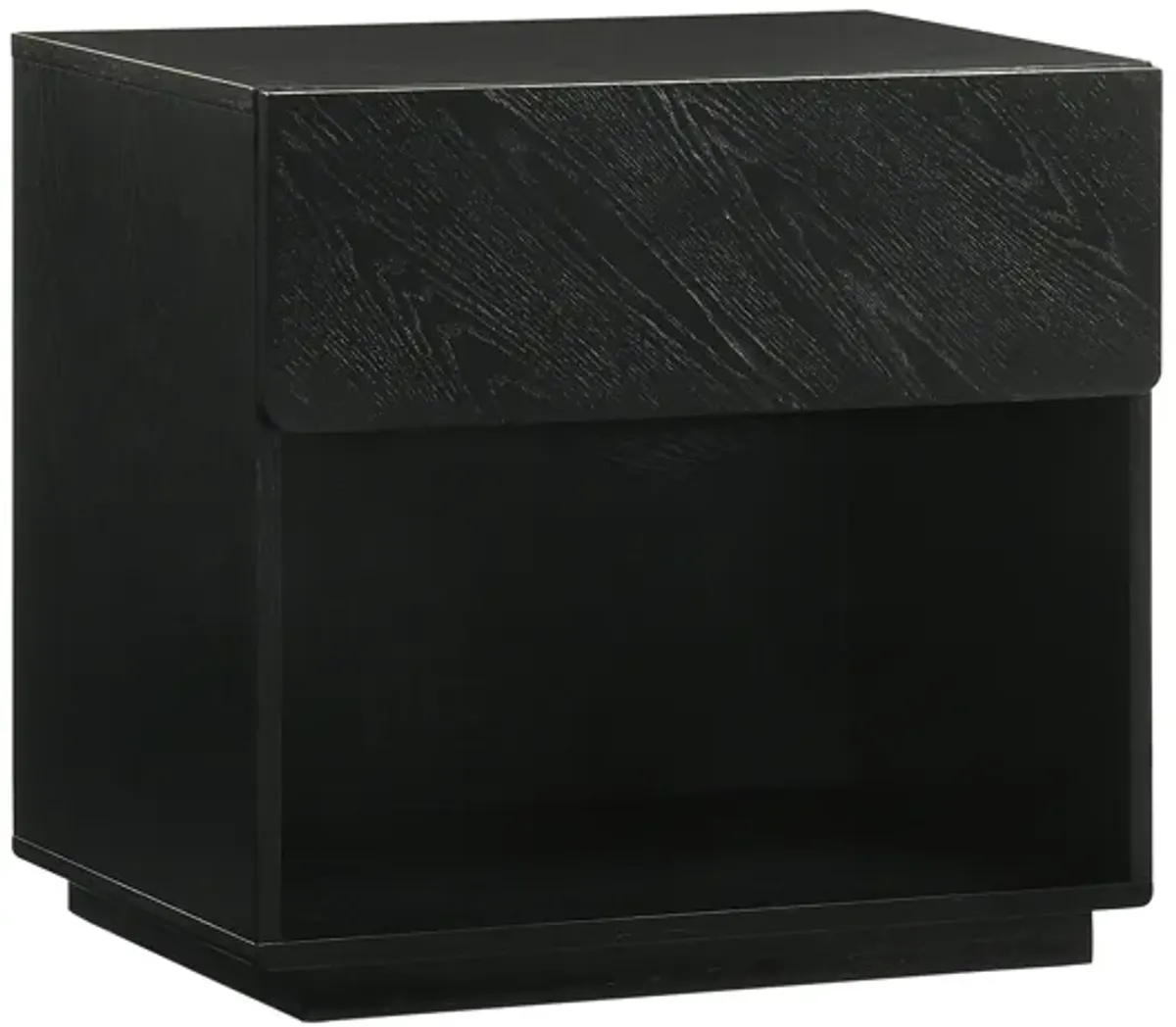 Petra 1 Drawer Wood Nightstand in Black Finish