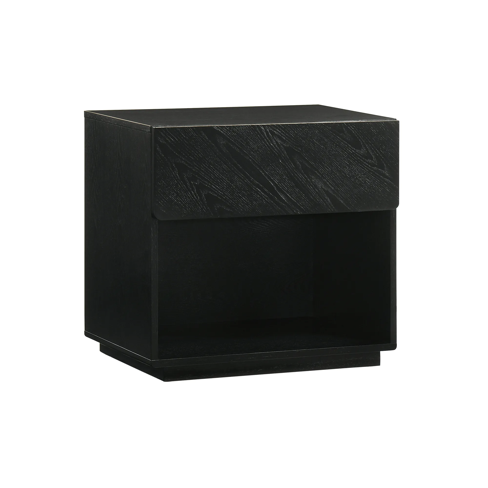 Petra 1 Drawer Wood Nightstand in Black Finish