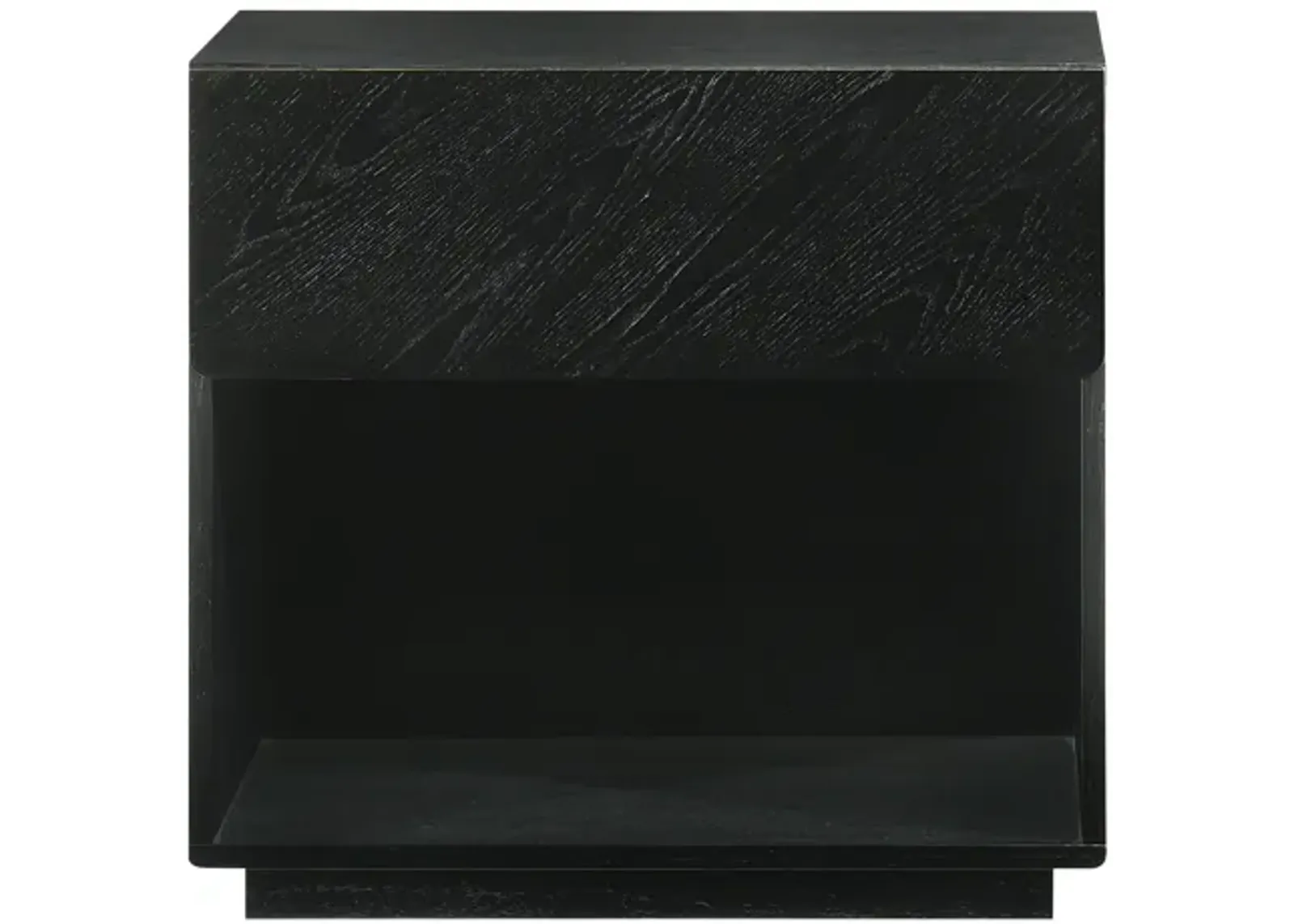 Petra 1 Drawer Wood Nightstand in Black Finish