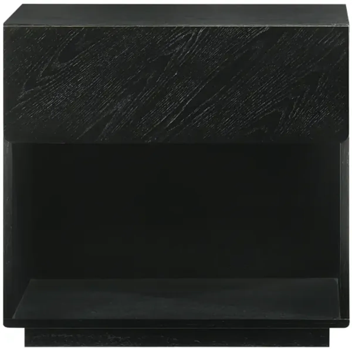 Petra 1 Drawer Wood Nightstand in Black Finish