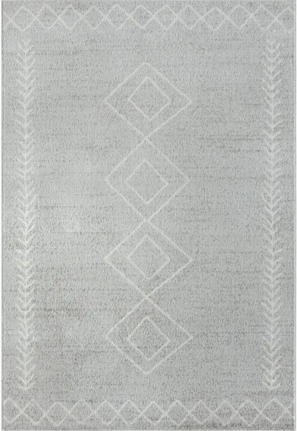 Cool Gray Diamond Transitional/Casual Synthetic Area Rug 5' x 7'