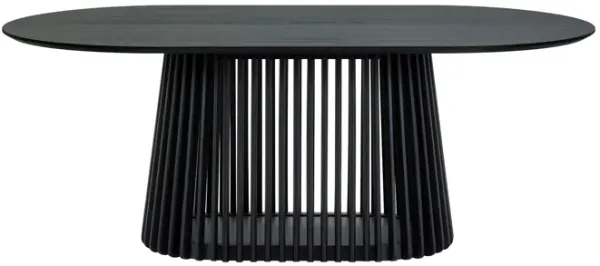 Pasadena 79" Wood Oval Dining Table in Black Oak Finish