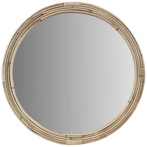 Luna Natural Rattan Round Wall Mirror
