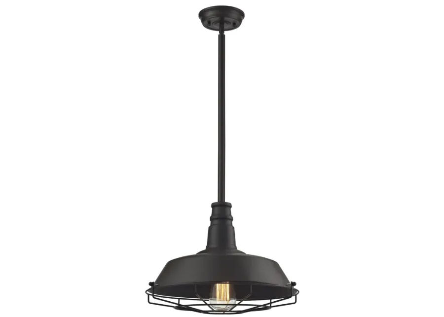 Warehouse Pendant 15" Wide 1-Light Pendant - Oil Rubbed Bronze