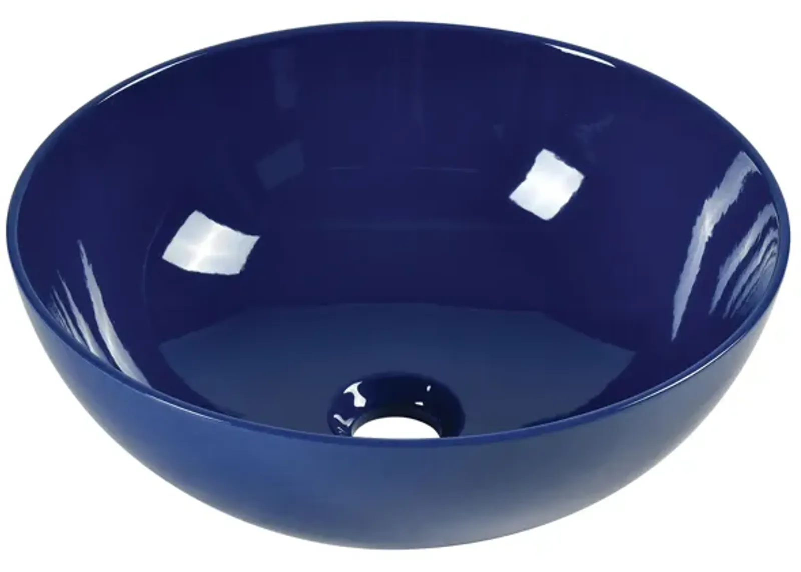 Vitreous China Round Vessel Sink - Polished Blue 15.2 inch