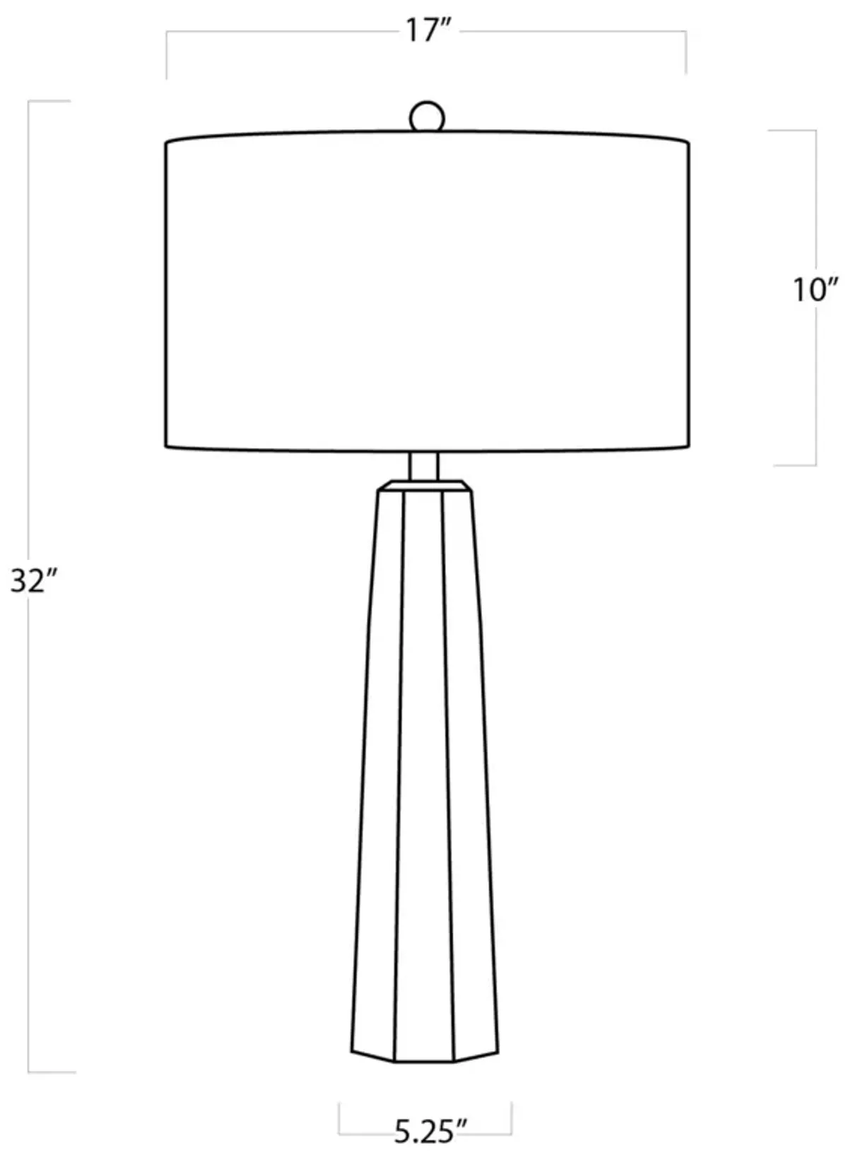 Tapered Hex Crystal Table Lamp