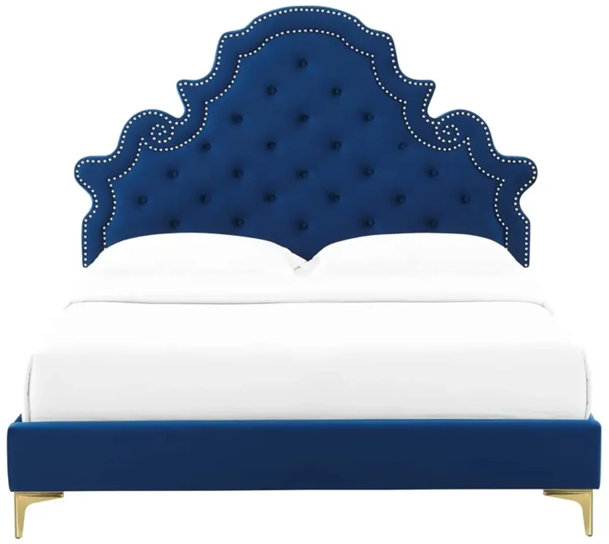 Gwyneth Tufted Performance Velvet Twin Platform Bed