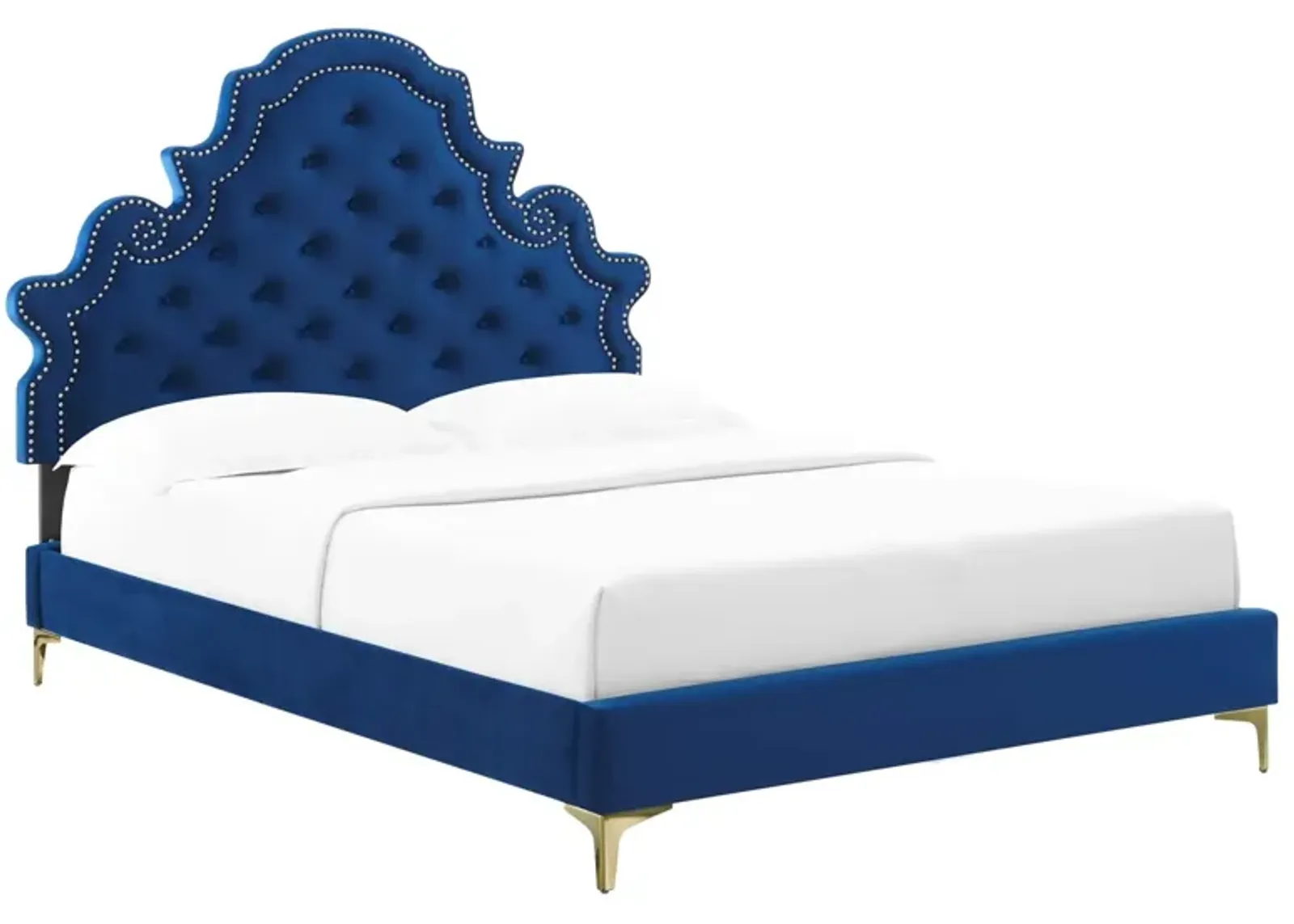 Gwyneth Tufted Performance Velvet Twin Platform Bed