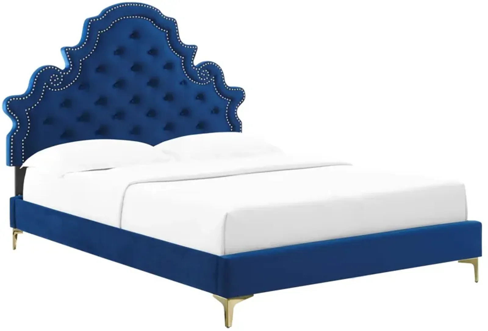 Gwyneth Tufted Performance Velvet Twin Platform Bed