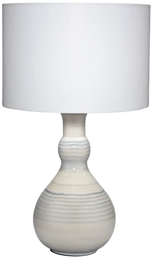 Droplet Ceramic Table Lamp with Linen Shade, Blue