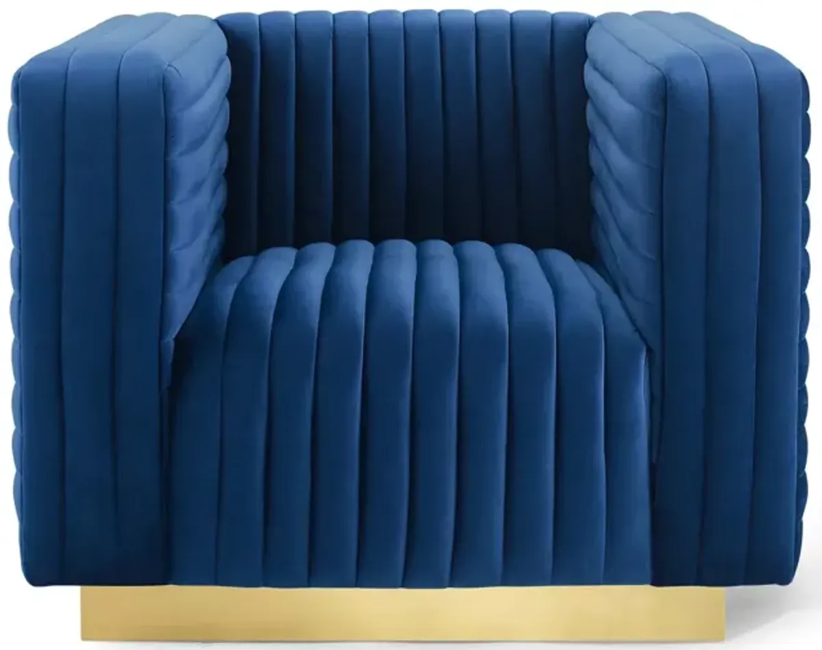 Charisma Channel Tufted Performance Velvet Accent Armchair