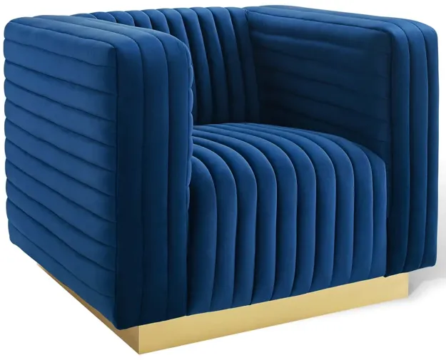 Charisma Channel Tufted Performance Velvet Accent Armchair