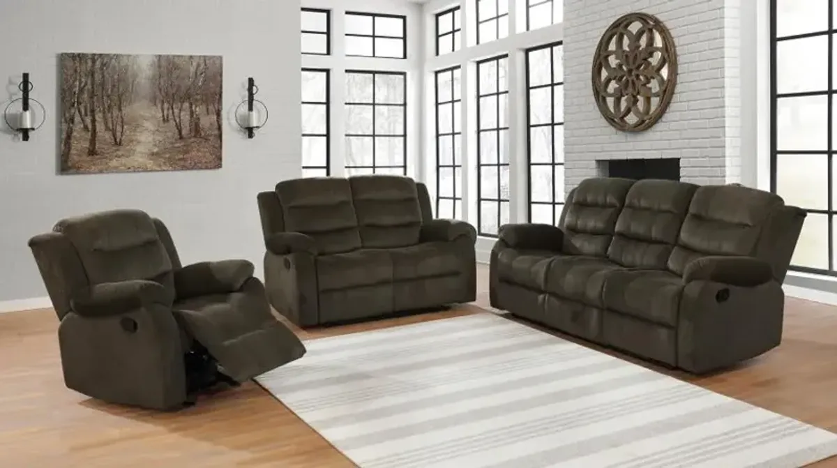 Rodman Upholstered Glider Recliner Chocolate