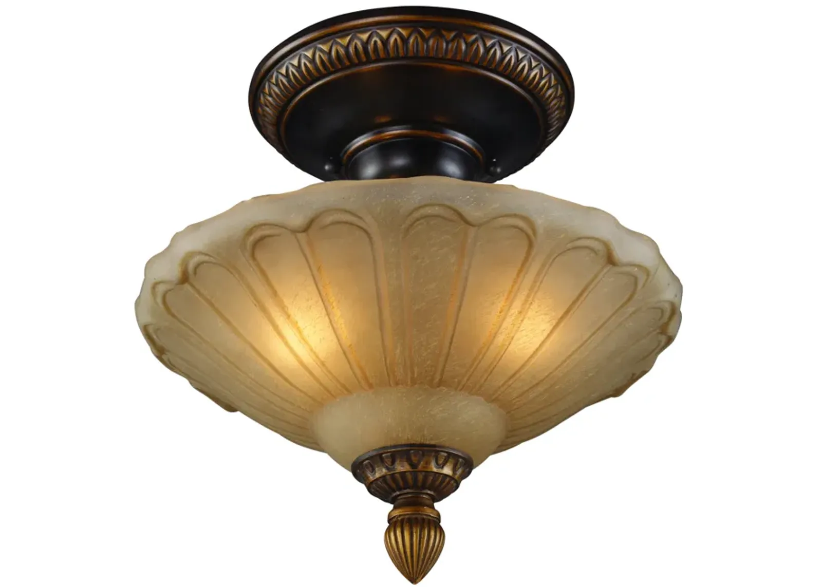 Restoration 12" Wide 3-Light Semi Flush Mount - Golden Bronze