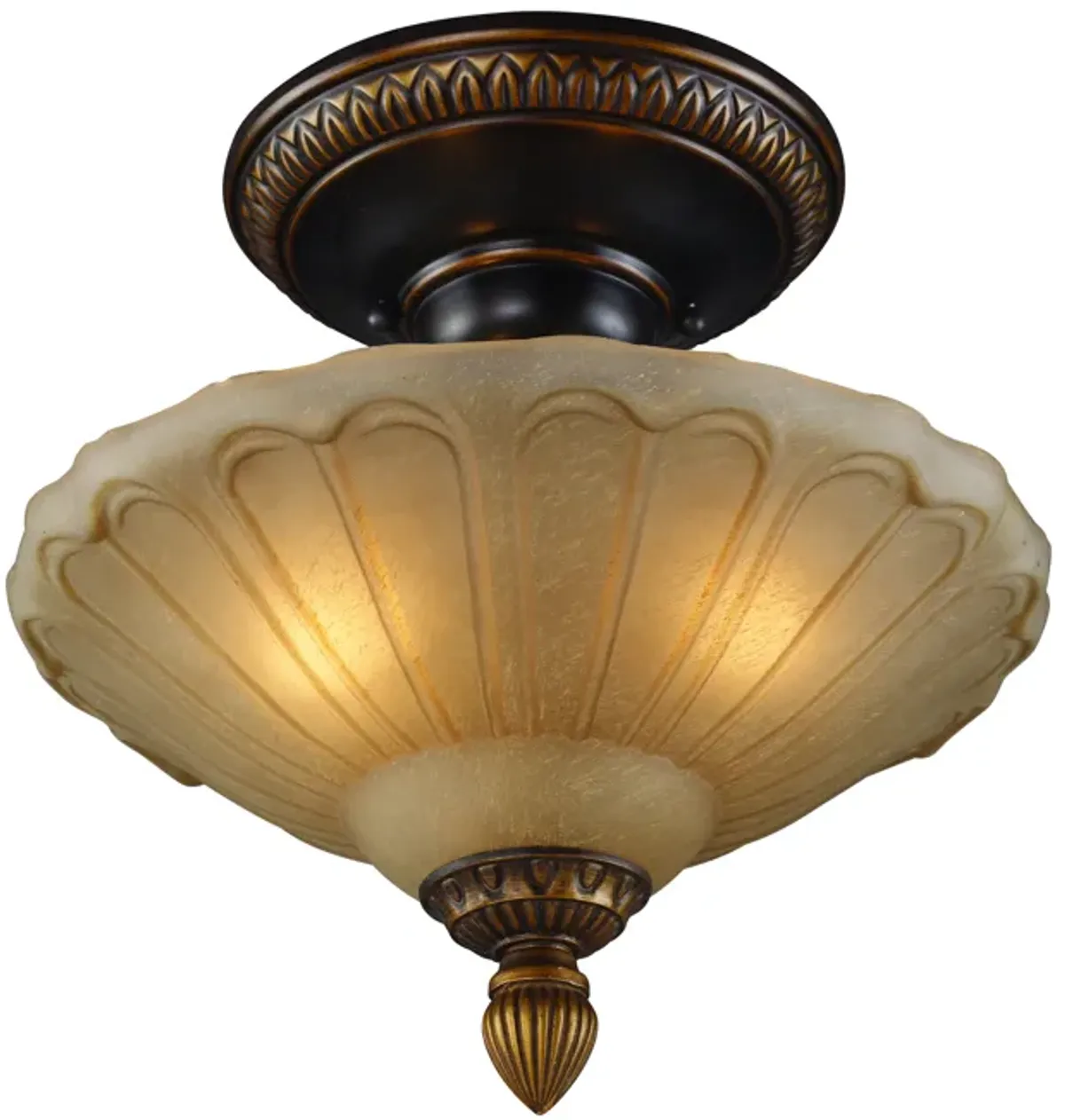 Restoration 12" Wide 3-Light Semi Flush Mount - Golden Bronze